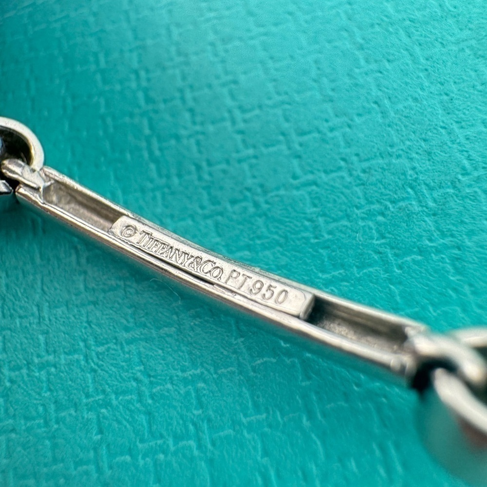 RARE Vtg. Tiffany & Co. Platinum Knife Cut Diamond Bezel Station Bracelet - Picture 7 of 7